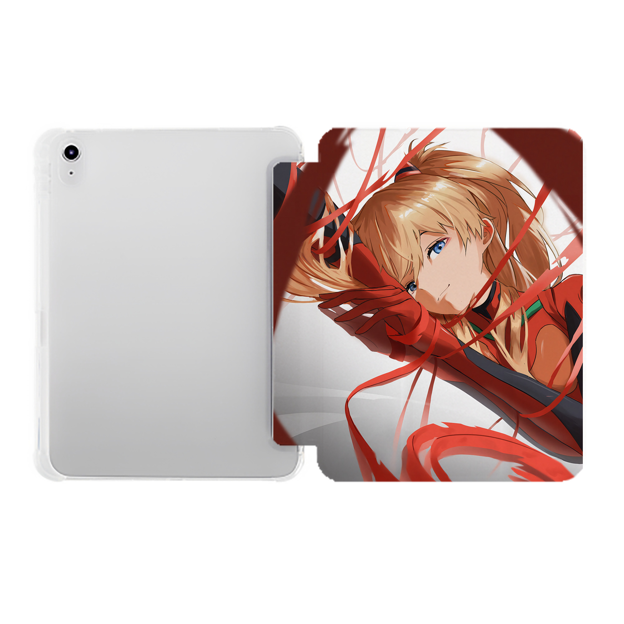 （画像用） EVA 新世紀エヴァンゲリオン IPad ケース ペン収納付き 三つ折りスタンド PUレザー×シリコン 対応機種9.5/10.5/10.9インチ